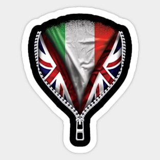 Italian Flag  Italy Flag zipped British Flag - Gift for Italian From Italy Sticker